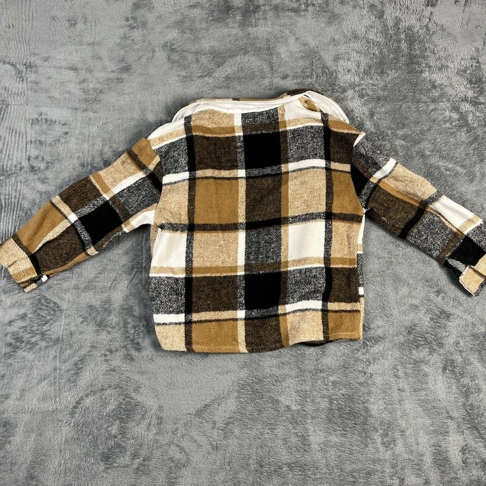 Childrens Place Shein Kids Shacket T-Shirt Lot XS 4 5 Plaid Gamer Brown Black